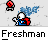 Animated contact sheet showing 18 frames of a pixel art character interacting with doors and text bubbles in a school setting.
