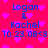 Pixelated icon with pink background, blue text reading "Logan & Rachel 10.23.08<9", and scattered purple hearts.