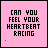Pixelated pink background with black text 'CAN YOU FEEL YOUR HEARTBEAT RACING' and animated pink dots changing position across frames.