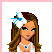 Pixel art contact sheet of a female character with multiple outfits and red text "LOVE ME" on pink background.