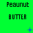 Green background with repeated 'Peanut' and 'BUTTER' text in black pixelated font, plus blue star-like symbols appearing at different positions across observations.