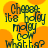 Pixelated text on a yellow background with orange circular shapes, displaying phrases like 'Chop it's holly mally cow what is?' in dark green and blue lettering.