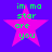A static image with four identical pink star shapes on a solid blue background, each containing green pixelated text reading "im ma star are you".