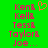 Green background with pink text listing names and an orange pixelated heart symbol above the first name.