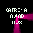 Pixelated text and magenta shapes form a symmetrical pattern on black background with repeated 'KATRINA' and 'AWAD ROX' labels.