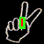 Animated icon shows a hand cursor, ghost figure, and cookies with text overlays changing from 'I' to 'Like' to 'Cookies!' on black background.