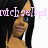 Pixelated image of a person with long dark hair wearing sunglasses and a white top, with pink text overlay reading 'atch get epi' on a black and white background.