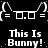identical pixel art bunny icons with text 'This Is Bunny!' on a black background, each icon featuring green dots and white line details