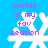 Pixelated blue background with white snowflake and pink text reading 'winter is my fav season' in four identical