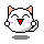 Pixel art cat face with closed eyes and tongue out, displayed as two sequential frames in a contact sheet showing slight pose differences.