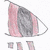 Four variations of a stylized character head with gray hair and pink, green, or beige color schemes in a