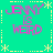 A static image with a bright cyan background featuring four identical text blocks arranged in a , each displaying 'JENNY IS WERD' in pink pixelated letters surrounded by yellow dotted and star-shaped borders