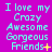 A static image displays cyan text on a purple background with multiple variations of punctuation marks at the end of each phrase.