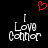 Red pixel heart above two identical white text phrases on black background, each phrase reading 'I Love Connor' with stylized lettering.