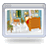 Static pixelated image of a computer monitor displaying a room with furniture and a figure, framed by a light gray border.