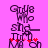 Pixelated text and symbols on a pink background with red accents, showing two nearly identical frames of an animated icon.