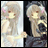 A 48x48 pixel animated contact sheet showing two frames of an anime-style character with light hair and pink cheeks, alongside text reading "Anime IM" and a stylized signature on black background.