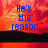 Pixelated image with blue text on a red-orange gradient background, featuring four of text and one blank