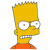 Pixelated yellow-skinned character with spiky hair, orange shirt, wide eyes, and open mouth showing teeth.