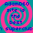 A static image with a pink and cyan spiral background displaying blue text reading "AdamD60 site is the best superclub" in four identical quadrants.