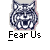 Two identical pixelated wolf head icons displayed on a gray background with promotional text for 'badassbuddy.com' in red and black.