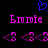 Blue heart symbol above pink text and symbols on black background