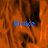 A static image with orange and black abstract patterns, featuring the word 'Blake' in blue text at three positions.