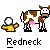 Pixel art animation of a cow and a person with a yellow shirt, showing heart symbols and blue eyes in different frames.