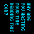 A static digital image with cyan text on a black background, displaying repeated phrases in pixelated font.