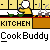 Pixelated character in yellow shirt and white chef hat cooks at kitchen counter with steaming pots, repeated across three of identical