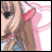 A 48x48 pixel buddy icon featuring a close-up of an anime-style character with pink hair and red lips, alongside text reading "Anime IM" and "COM" on a black background.