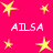 A bright pink background features yellow stars and repeated white text "AILSA" in a pattern