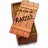 A pixelated image of a brown and tan object with a textured surface, appearing to be a small container or box with a slightly open top.