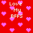 Red background with pink pixelated hearts and repeated white text "Love My BFFS" in a pattern