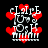 Pixelated red hearts float around white text reading "CLARE I Love YOU" on a black background with animated heart movement.