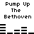 Black and white pixelated text and bar graph elements arranged in a pattern with repeated phrases and varying bar heights