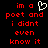 Red pixelated text on black background with a white heart-shaped cursor replacing 'a' in 'im a poet and i didnt even know it'.