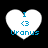 Four white heart-shaped icons with blue text and symbols on a black background, arranged in two of two