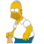 Pixelated character with yellow skin, brown beard, white shirt, and blue pants holding a beer mug in left hand.