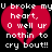 Red broken heart with white pixelated text on black background, two identical frames side-by-side.
