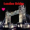 A static image of Tower Bridge at night with red text reading 'London Bridge' and a pink heart symbol on the left.