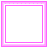 A 4x4 contact sheet of pixel art frames showing an animated text sequence with pink and blue lettering on white backgrounds, framed by pink borders.
