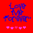Blue pixelated text 'Love Me Forever.' on red background with pink heart symbols below, two variations of the hearts' arrangement.