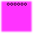 Four identical pink square each display a of seven black pixelated circles at the top