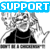 A black-and-white pixelated image of a person with long hair holding a microphone, overlaid with blue text banners reading SUPPORT, AUNT, and HILDA.