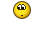 Yellow circular face with black eyes and mouth, holding a brown cookie with dark spots in various poses including neutral, smiling, and arms raised.