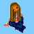 Pixelated character with long brown hair and pink top sits against light blue background, text below reads "And I wanna believe you... And I try to believe you..." in red.