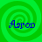 Four identical display blue cursive text 'Agroo' over a green spiral background with subtle pixelation
