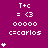 Pixel art icon with magenta background showing repeated 'T+c = <3 00000 c=carlos' text and heart symbols in three , some hearts animated vertically