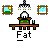 Pixel art icon shows a white figure with black hair sitting at a brown table under a chandelier, with framed pictures on the wall and 'Fat' text below.